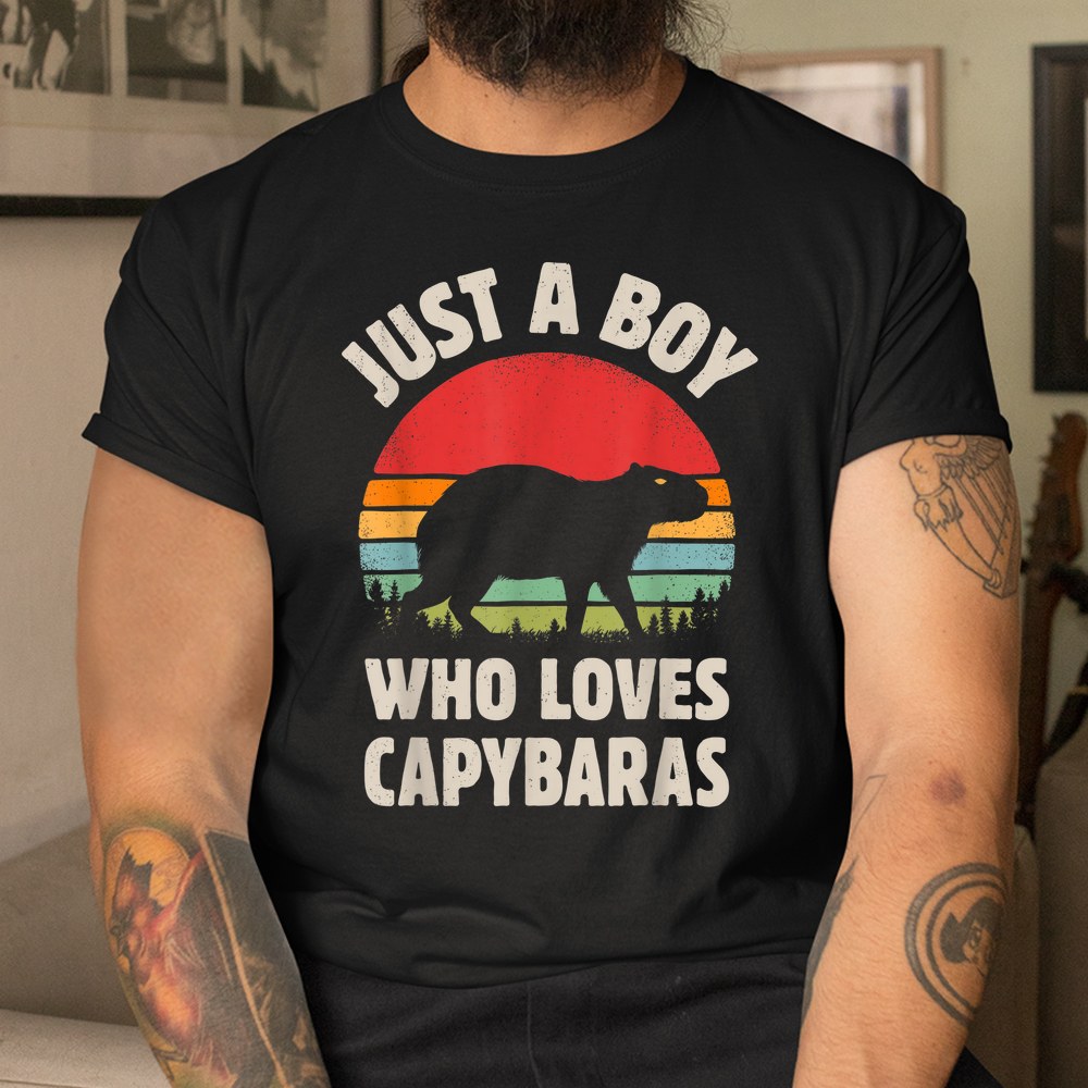 Capybara Just A Boy Who Loves Capybaras Shirt - Image 3