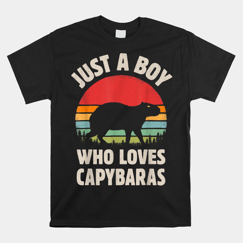 Capybara Just A Boy Who Loves Capybaras Shirt - Image 4