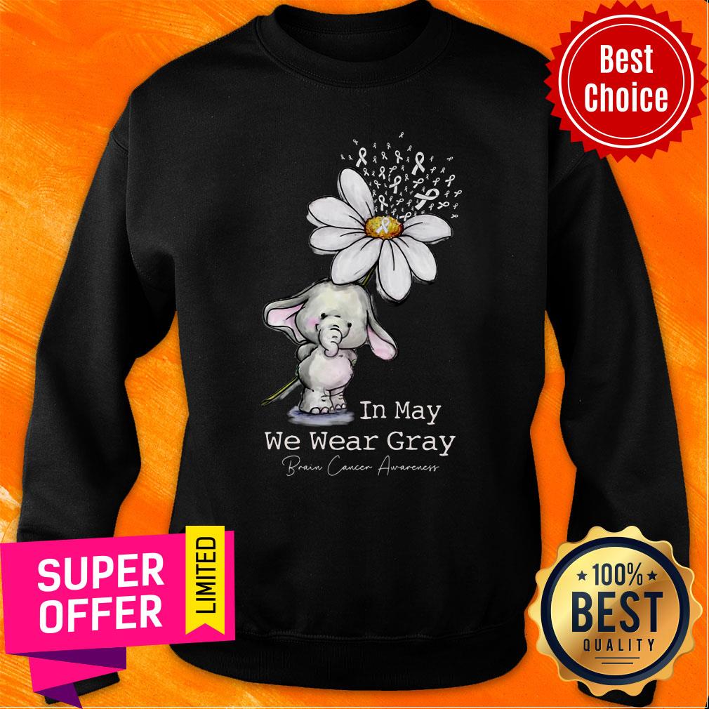 Daisy Flower Elephent In May We Wear Gray Shirt - Image 4