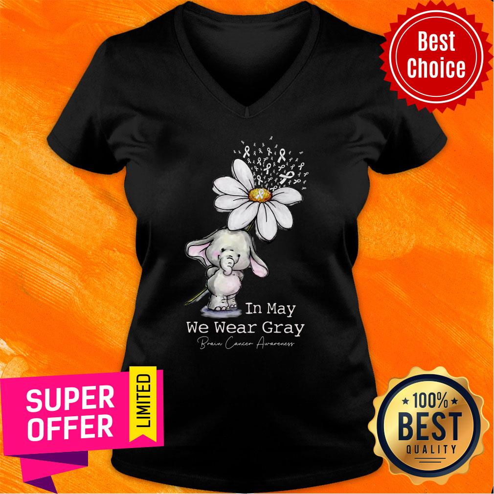 Daisy Flower Elephent In May We Wear Gray Shirt - Image 2