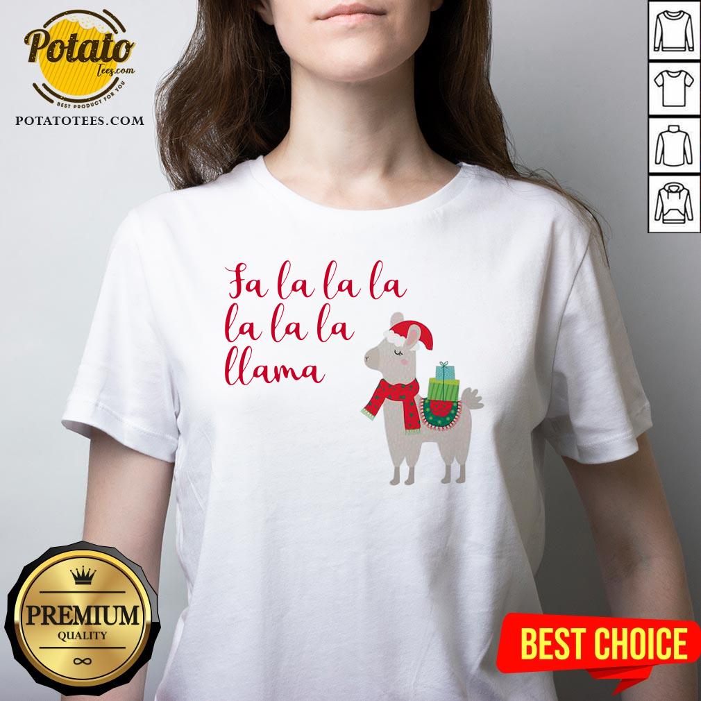 Awesome Fa La La La La La La Llama Christmas Shirt - Image 2