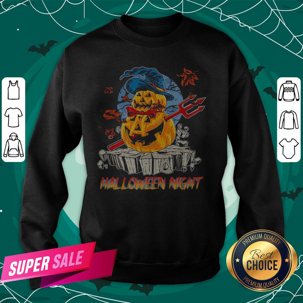 Halloween Night Viking Pumpkins Maple Leaves Shirt - Image 4