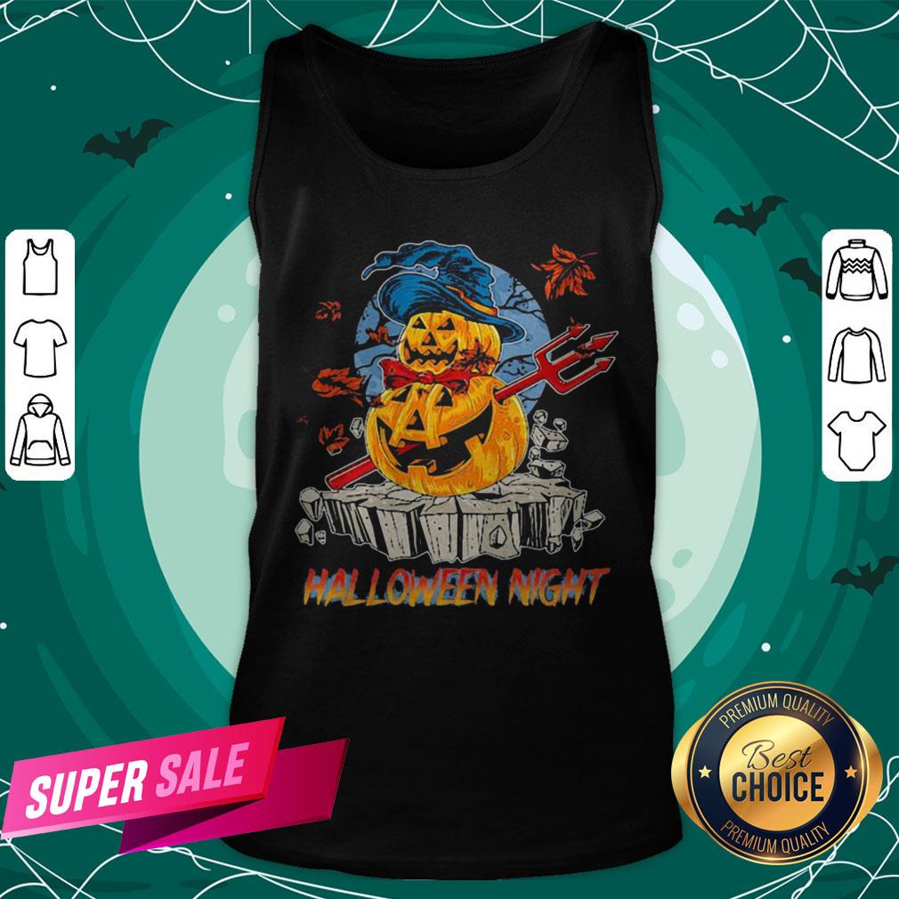 Halloween Night Viking Pumpkins Maple Leaves Shirt - Image 3