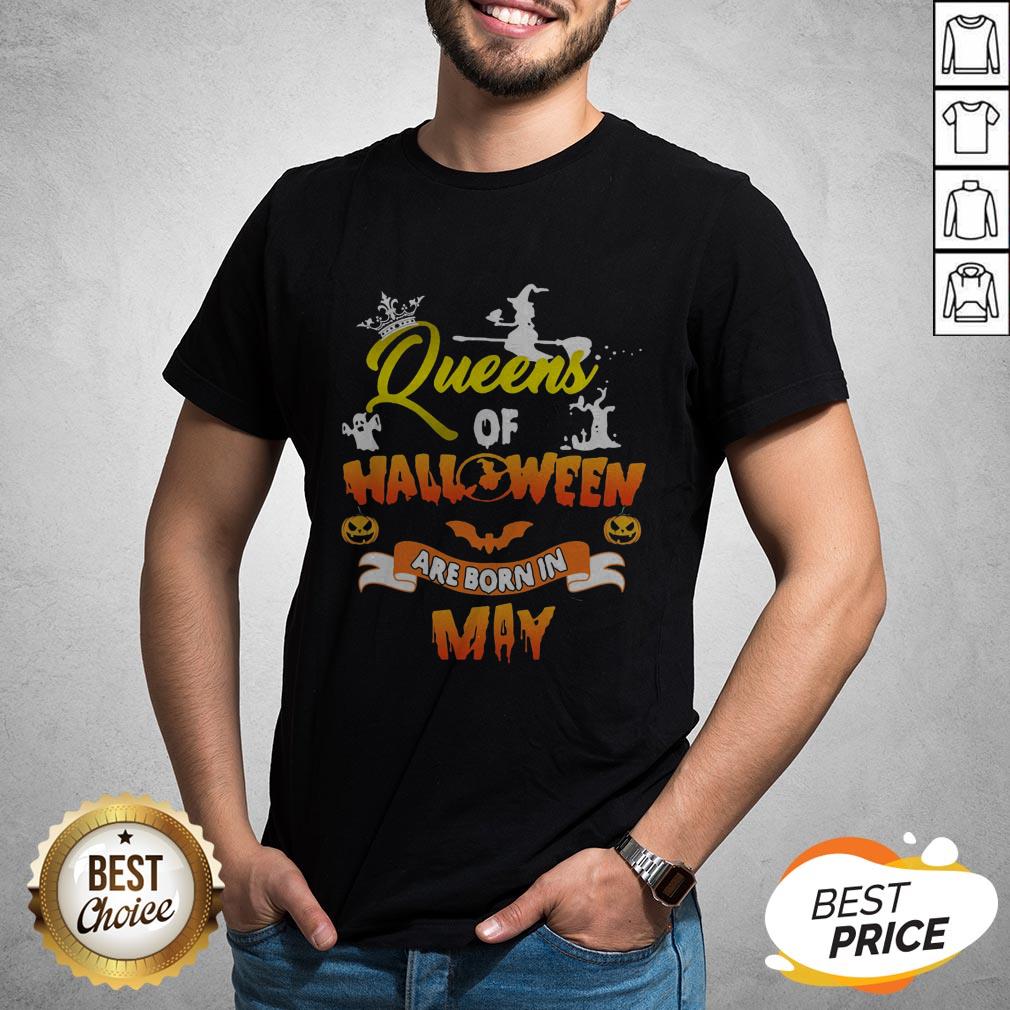 Awesome Queen Of Halloween Are Born In May Shirt