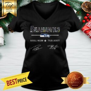 Alternative view of Seattle Seahawks Russell Wilson Tyler Lockett Signature Shirt