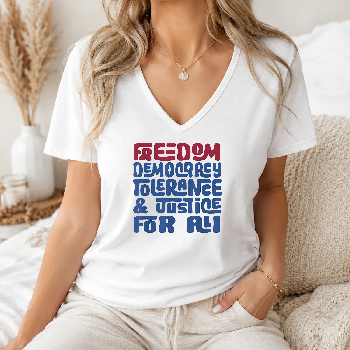 Top Pretty Freedom Democracy Tolerance Justice For All Shirt - Image 2