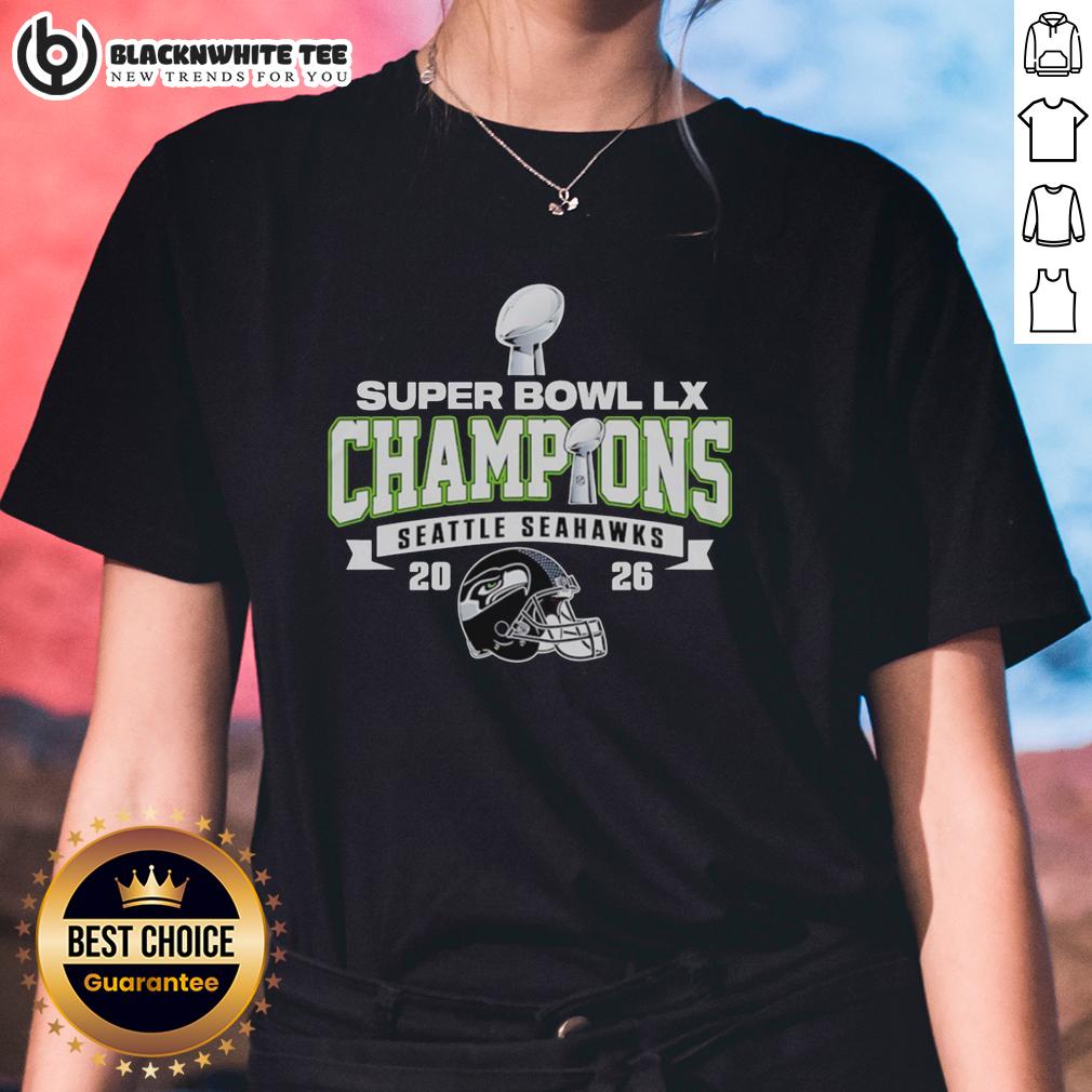 Official Seattle Seahawks Super Bowl Champions Football 2026 T-Shirt - Image 3