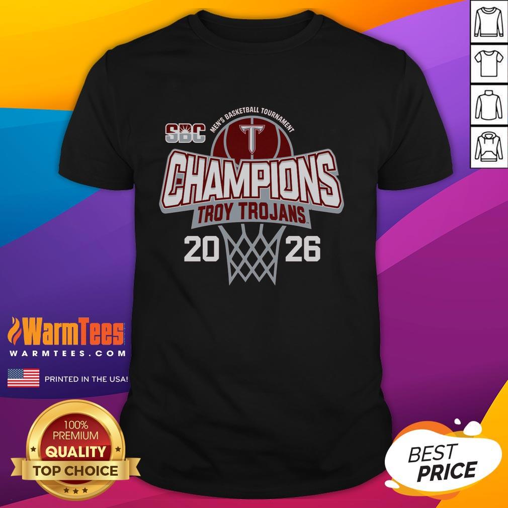 Premium Troy University Trojans Blue 84 2026 Sun Belt Men's Basketball Tournament Champions T-Shirt