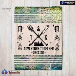 Official Camping Couple Adventure Together Since Blanket Fleece Customized Blanket