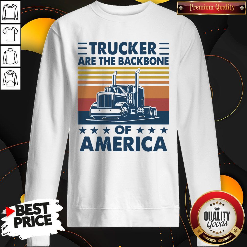 Funny Vintage Retro Trucker Are The Backbone Of America Shirt - Image 5
