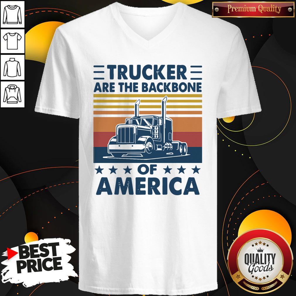 Funny Vintage Retro Trucker Are The Backbone Of America Shirt - Image 3