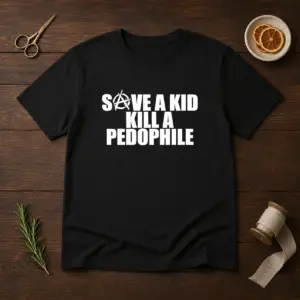 Good Save A Kid Kill A Pedophile Anarchy Symbol Message Shirt