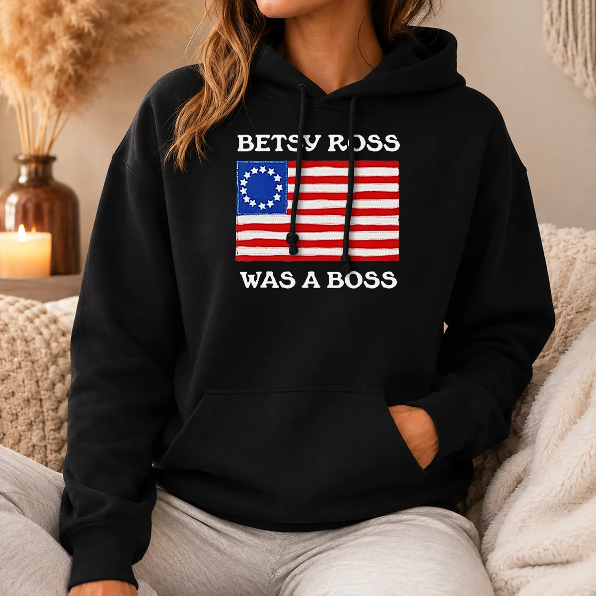 Pretty Hot Betsy Ross Was A Boss Revolutionary War Flag Shirt - Image 5