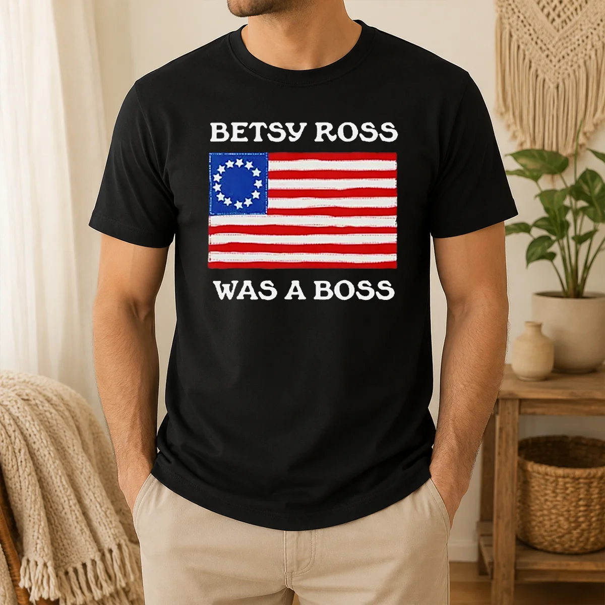 Pretty Hot Betsy Ross Was A Boss Revolutionary War Flag Shirt