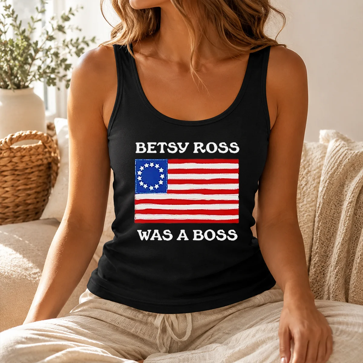 Pretty Hot Betsy Ross Was A Boss Revolutionary War Flag Shirt - Image 3