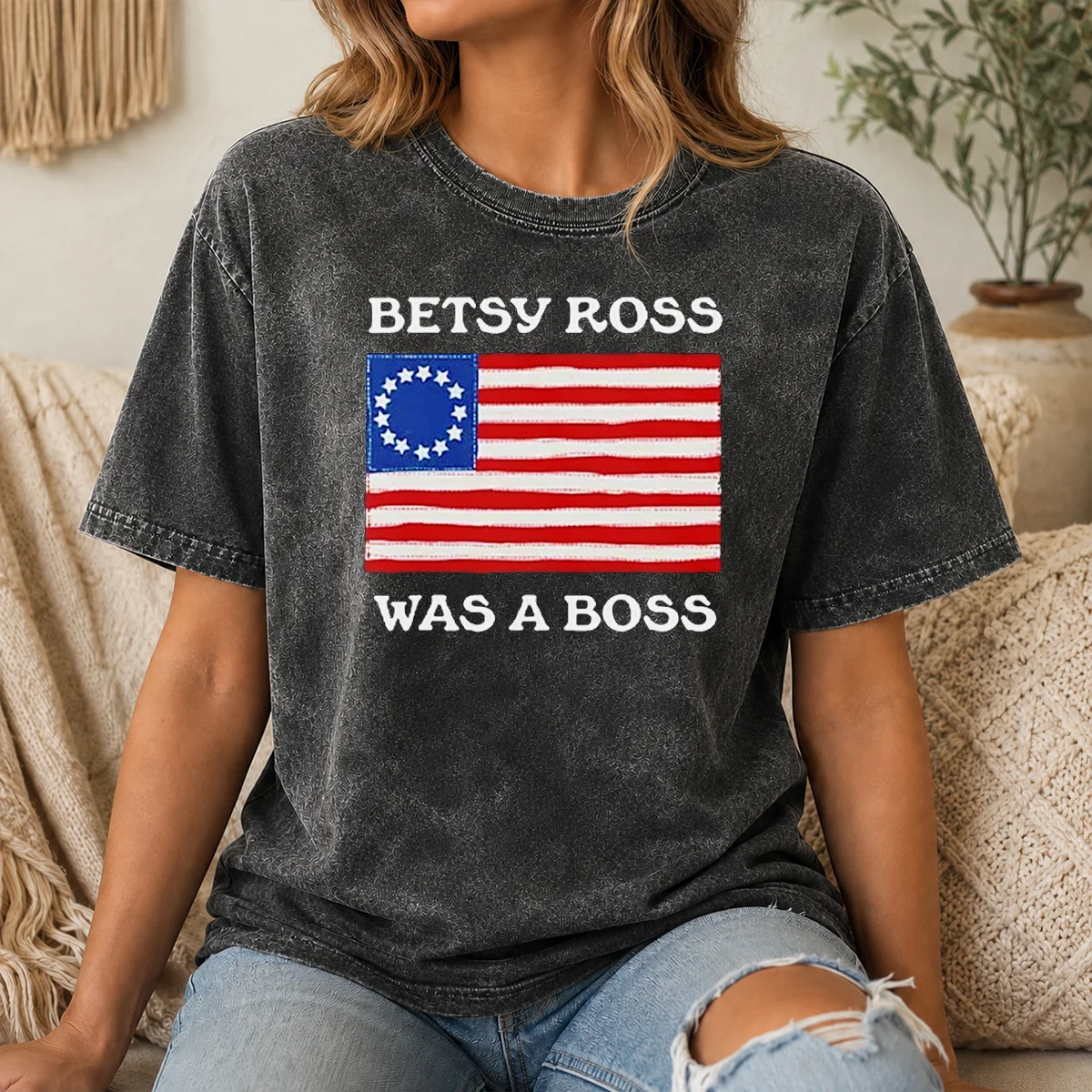 Pretty Hot Betsy Ross Was A Boss Revolutionary War Flag Shirt - Image 8