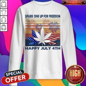 Alternative view of Weed Fireworks Spark One Up For Freedom Happy July 4th Independence Day Shirt