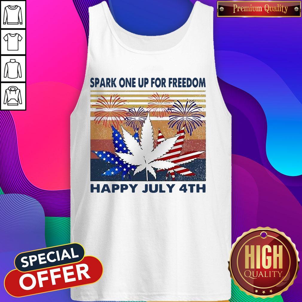 Weed Fireworks Spark One Up For Freedom Happy July 4th Independence Day Shirt - Image 4