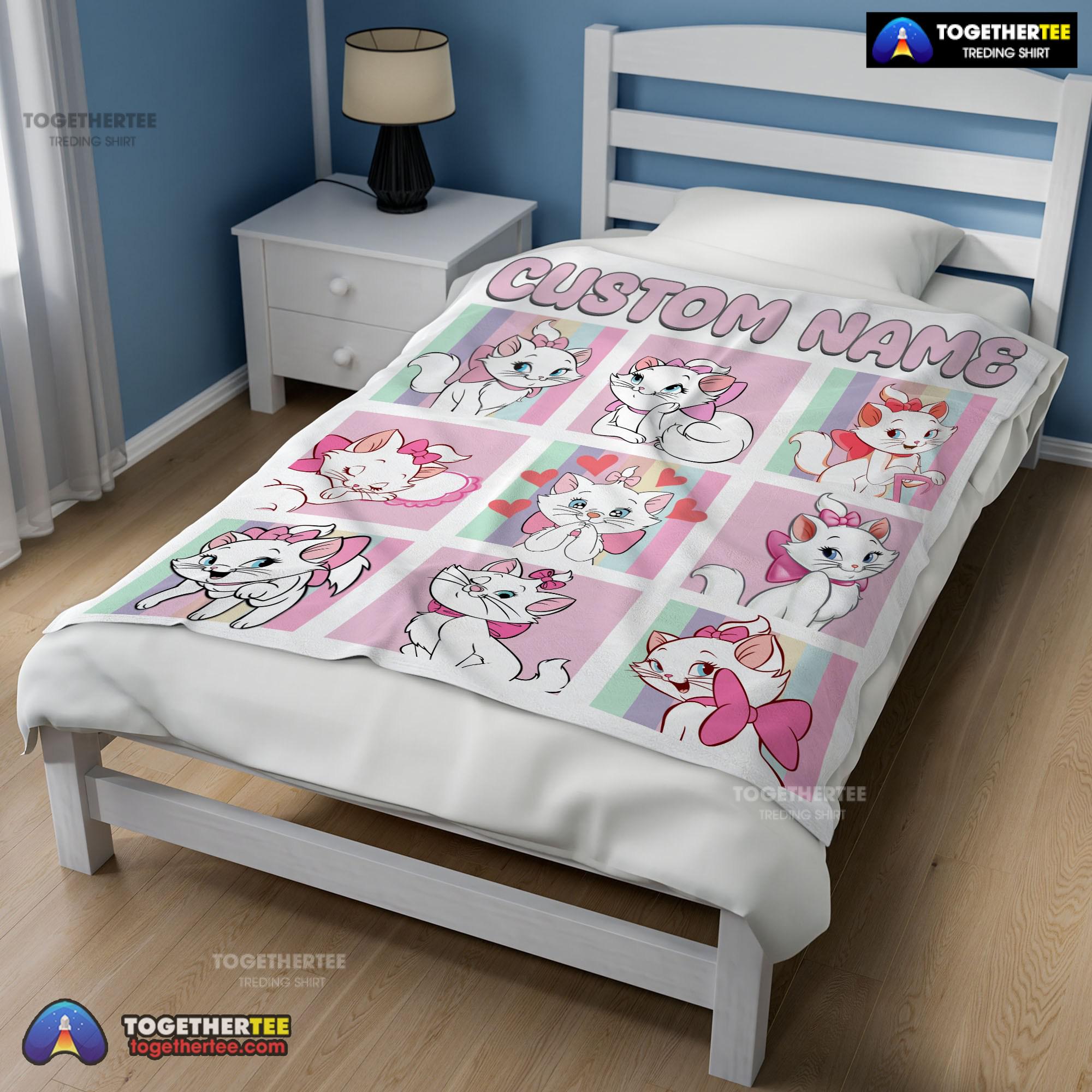 Official Cute Disney Cartoon The Aristocats Marie Blanket Fleece Customized Blanket - Image 2