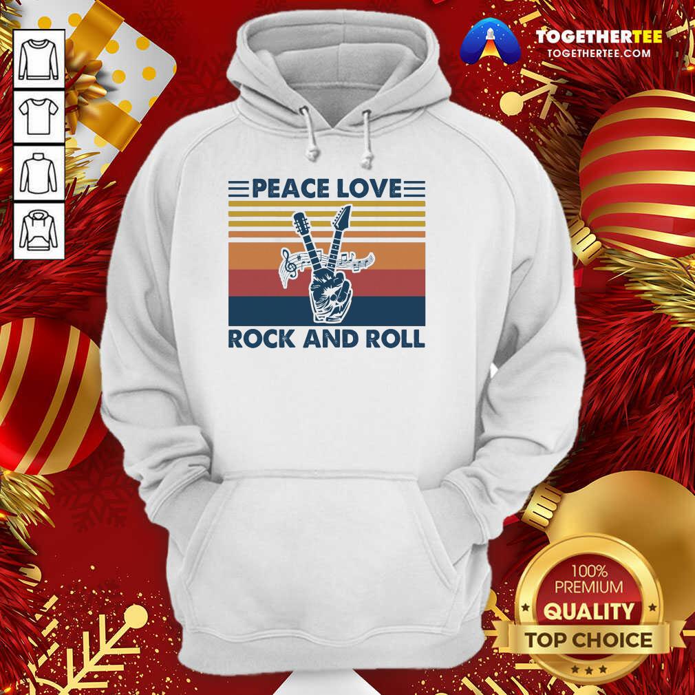 Awesome Peace Love Rock And Roll Vintage Shirt - Image 5