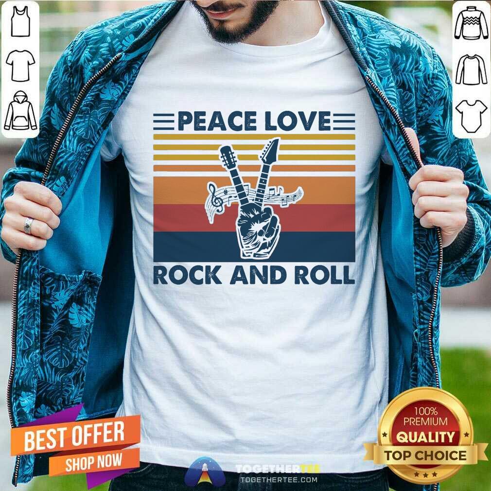 Awesome Peace Love Rock And Roll Vintage Shirt