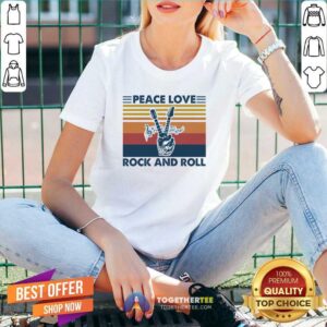 Alternative view of Awesome Peace Love Rock And Roll Vintage Shirt