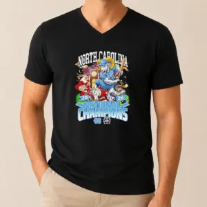 Alternative view of Premium North Carolina 20 26 National Champions Tar Heels Baseball Shirt