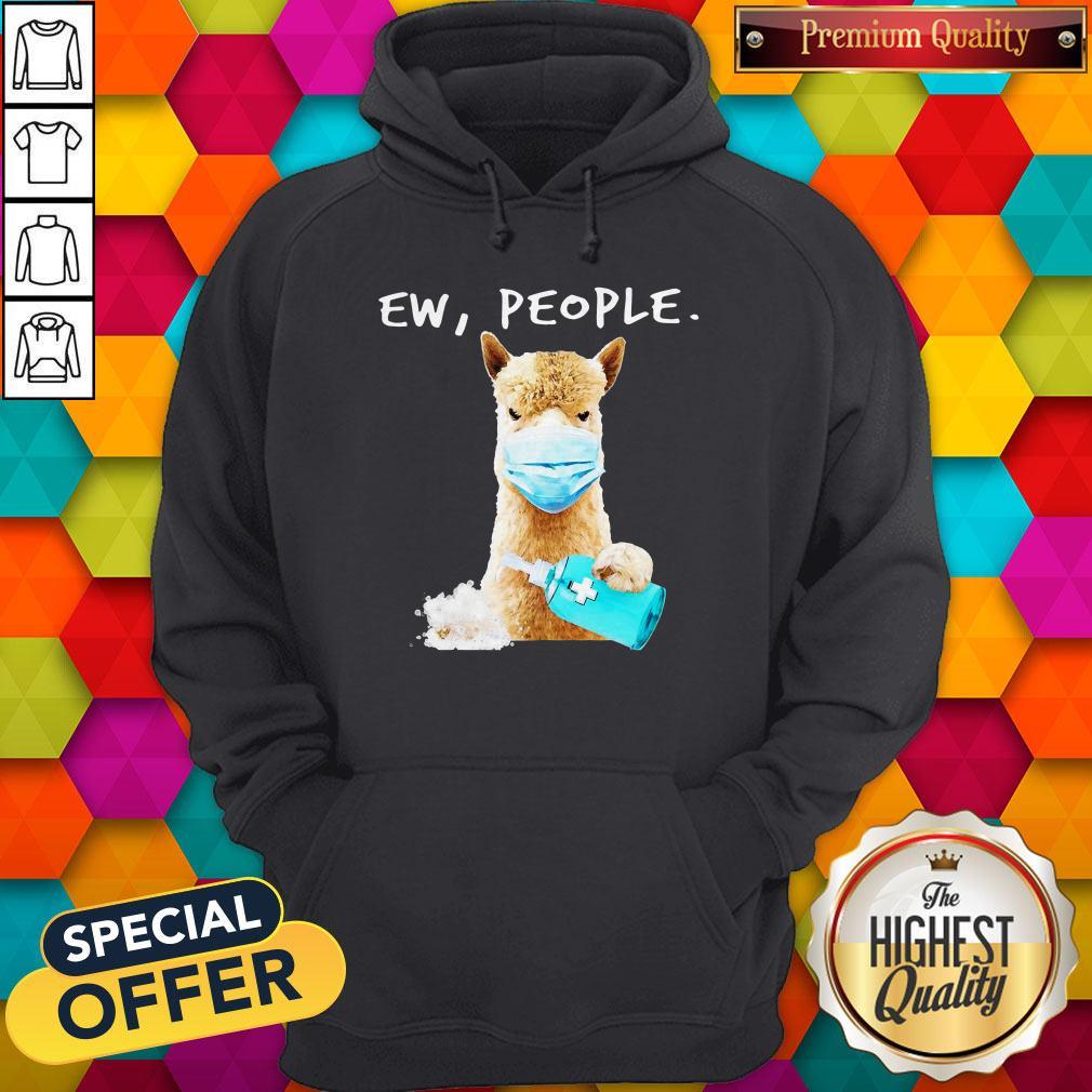 Funny Llama Face Mask Ew People Shirt - Image 2