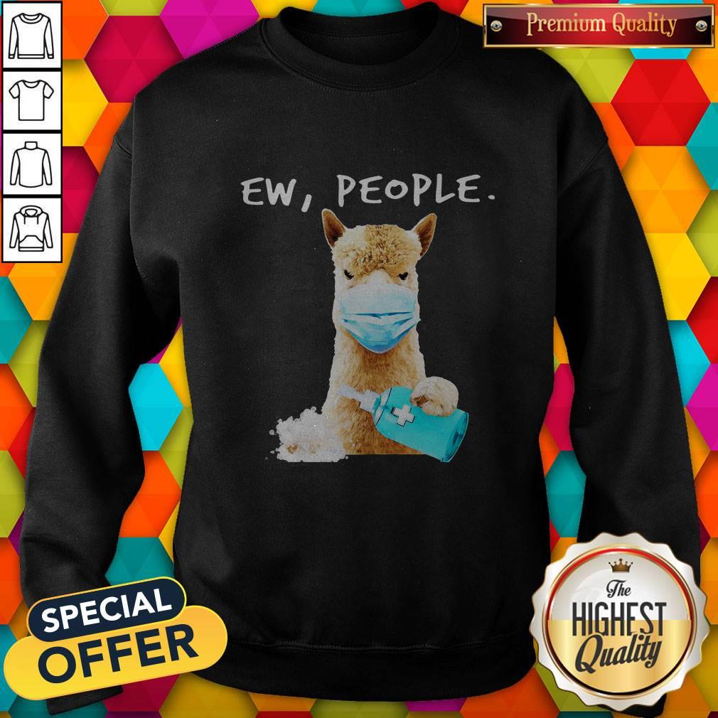 Funny Llama Face Mask Ew People Shirt - Image 5