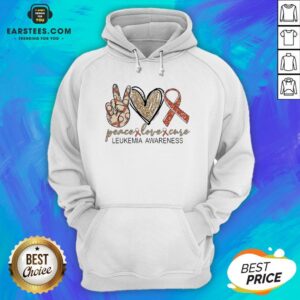Alternative view of Peace Love Cure Leukemia Awareness Diamond Shirt