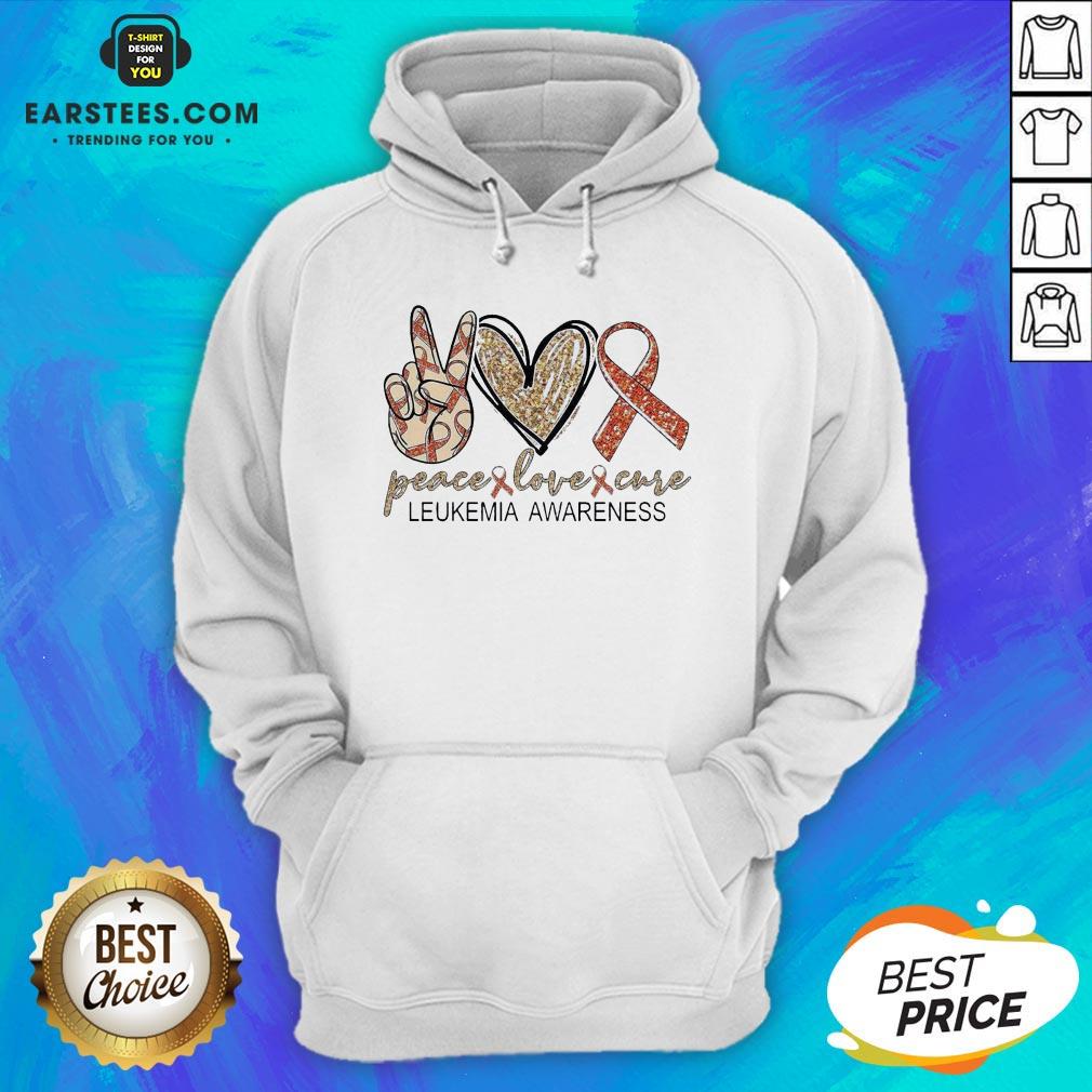 Peace Love Cure Leukemia Awareness Diamond Shirt - Image 2
