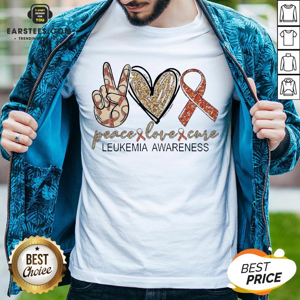 Peace Love Cure Leukemia Awareness Diamond Shirt