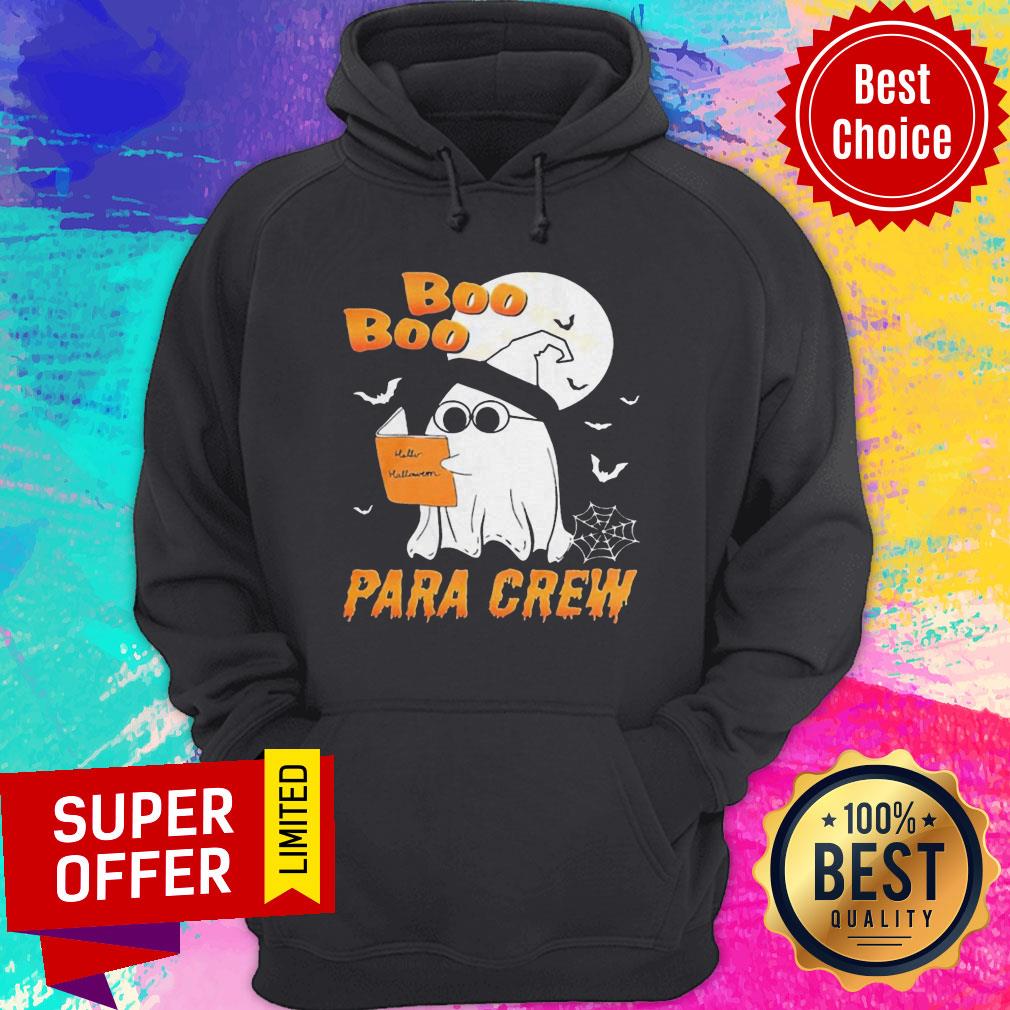 Premium Ghost Read Book Hello Halloween Boo Boo Para Crew Shirt - Image 3