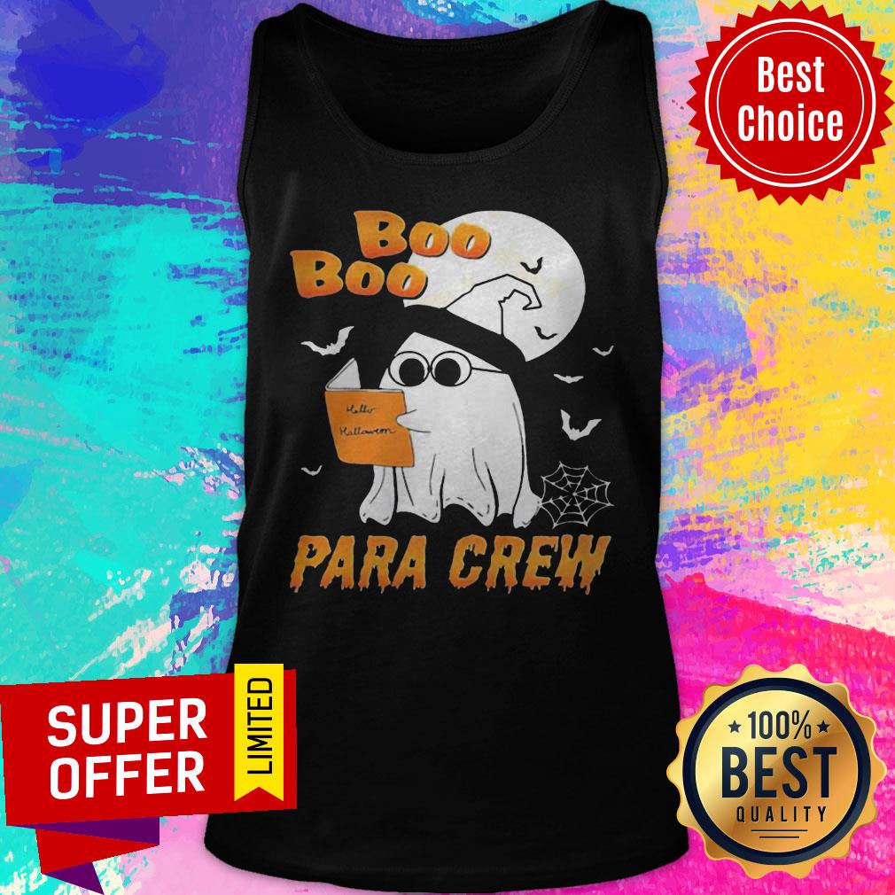 Premium Ghost Read Book Hello Halloween Boo Boo Para Crew Shirt - Image 5