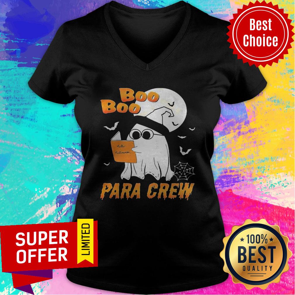 Premium Ghost Read Book Hello Halloween Boo Boo Para Crew Shirt - Image 4