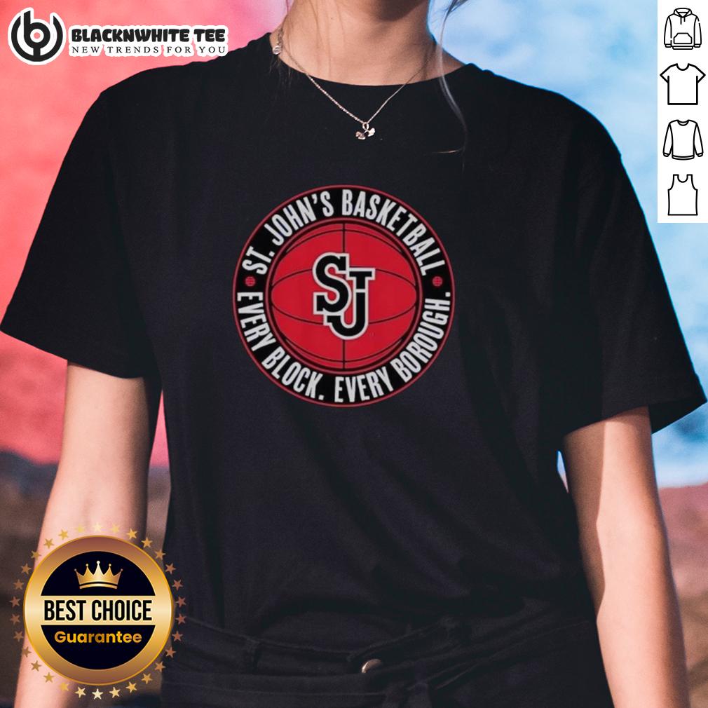 Nice St. John's Basketball Every Block Every Borough T-Shirt - Image 3