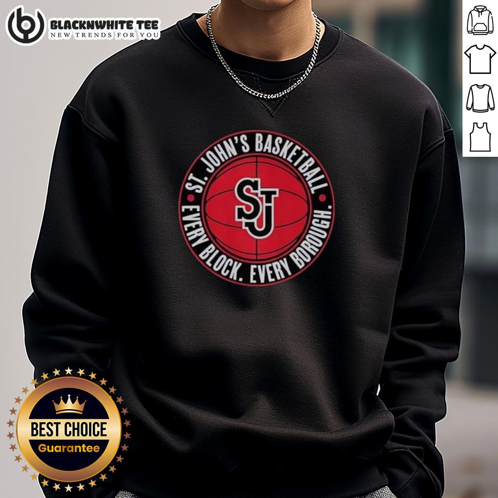 Nice St. John's Basketball Every Block Every Borough T-Shirt - Image 5