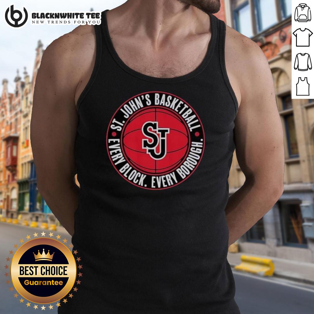 Nice St. John's Basketball Every Block Every Borough T-Shirt - Image 4