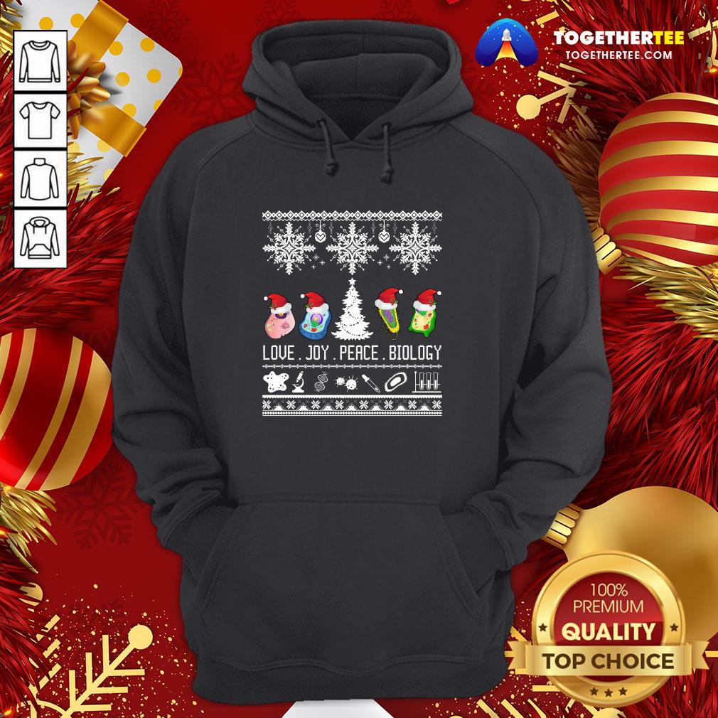 Perfect Biology Joke Love Joy Peace Biology Ugly Christmas Shirt - Image 5