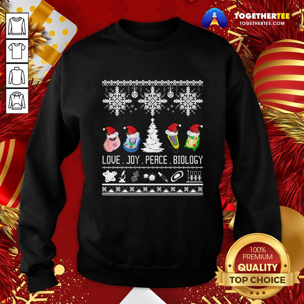 Perfect Biology Joke Love Joy Peace Biology Ugly Christmas Shirt - Image 4