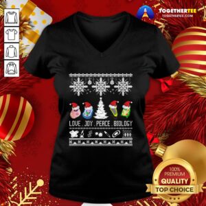Alternative view of Perfect Biology Joke Love Joy Peace Biology Ugly Christmas Shirt