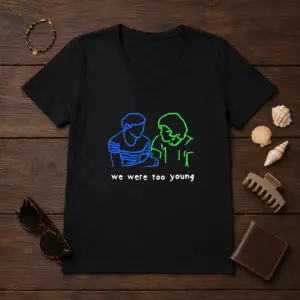 Alternative view of Premium We Were Too Young Line Art Couple Shirt