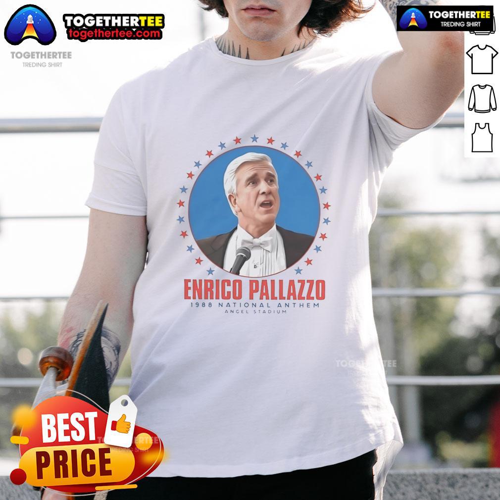 Official Enrico Pallazzo 1988 National Anthem Angel Stadium T-Shirt