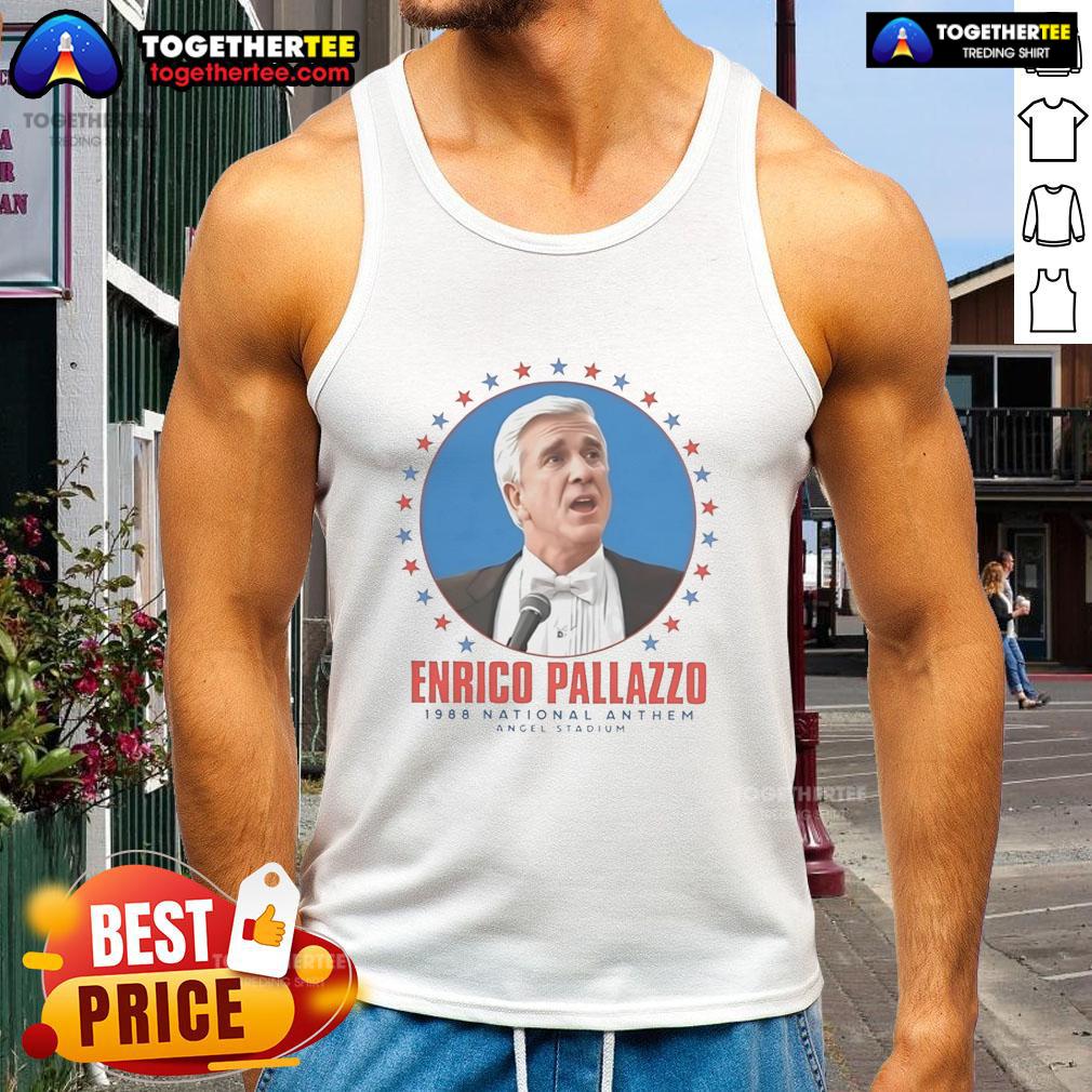 Official Enrico Pallazzo 1988 National Anthem Angel Stadium T-Shirt - Image 4