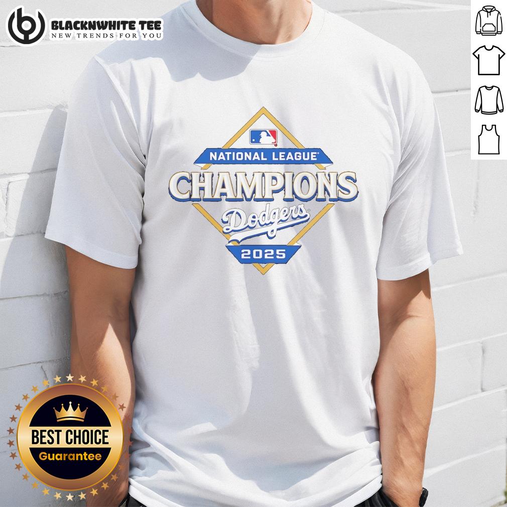 Top Los Angeles Dodgers 2025 National League Champions Diamond Logo T-Shirt