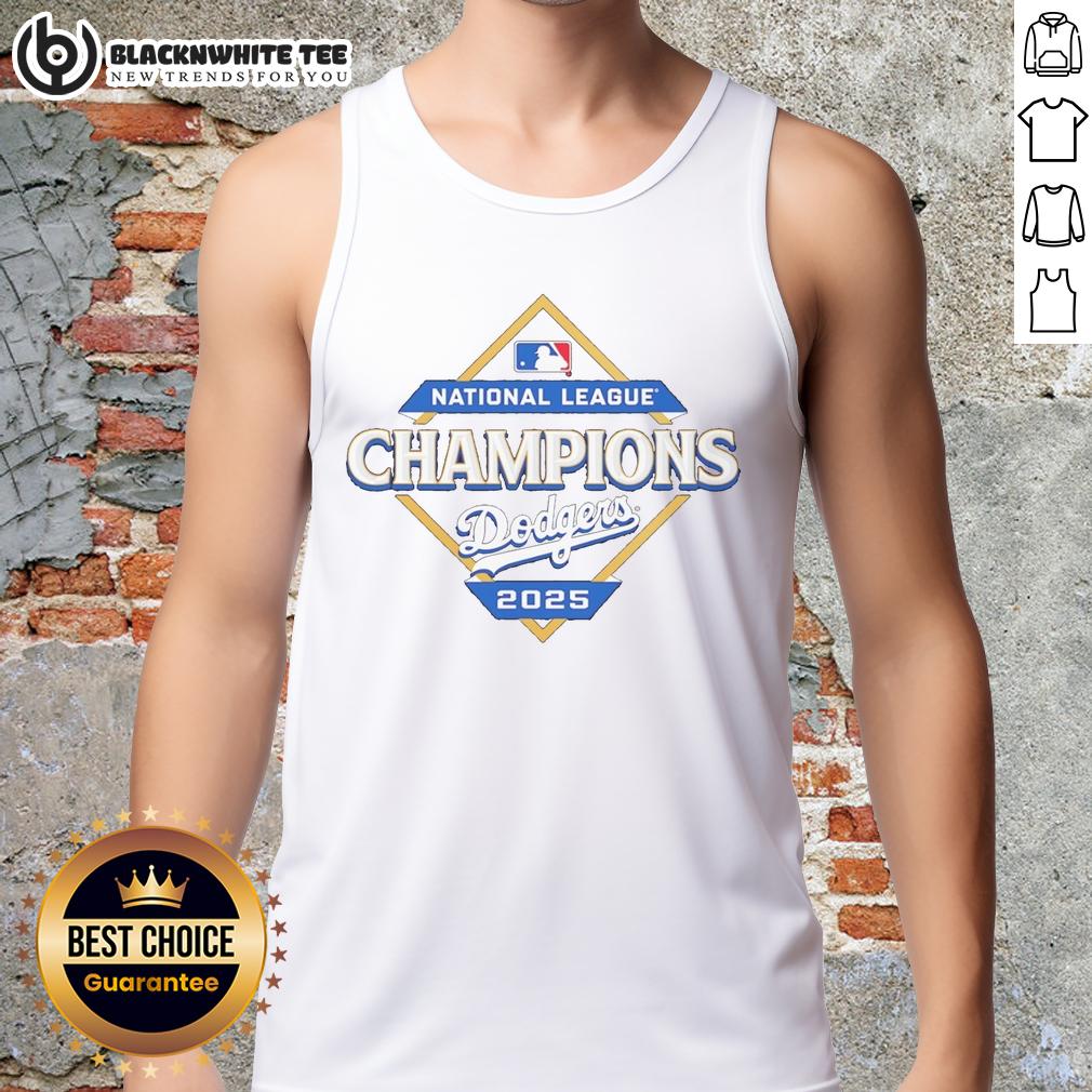 Top Los Angeles Dodgers 2025 National League Champions Diamond Logo T-Shirt - Image 4