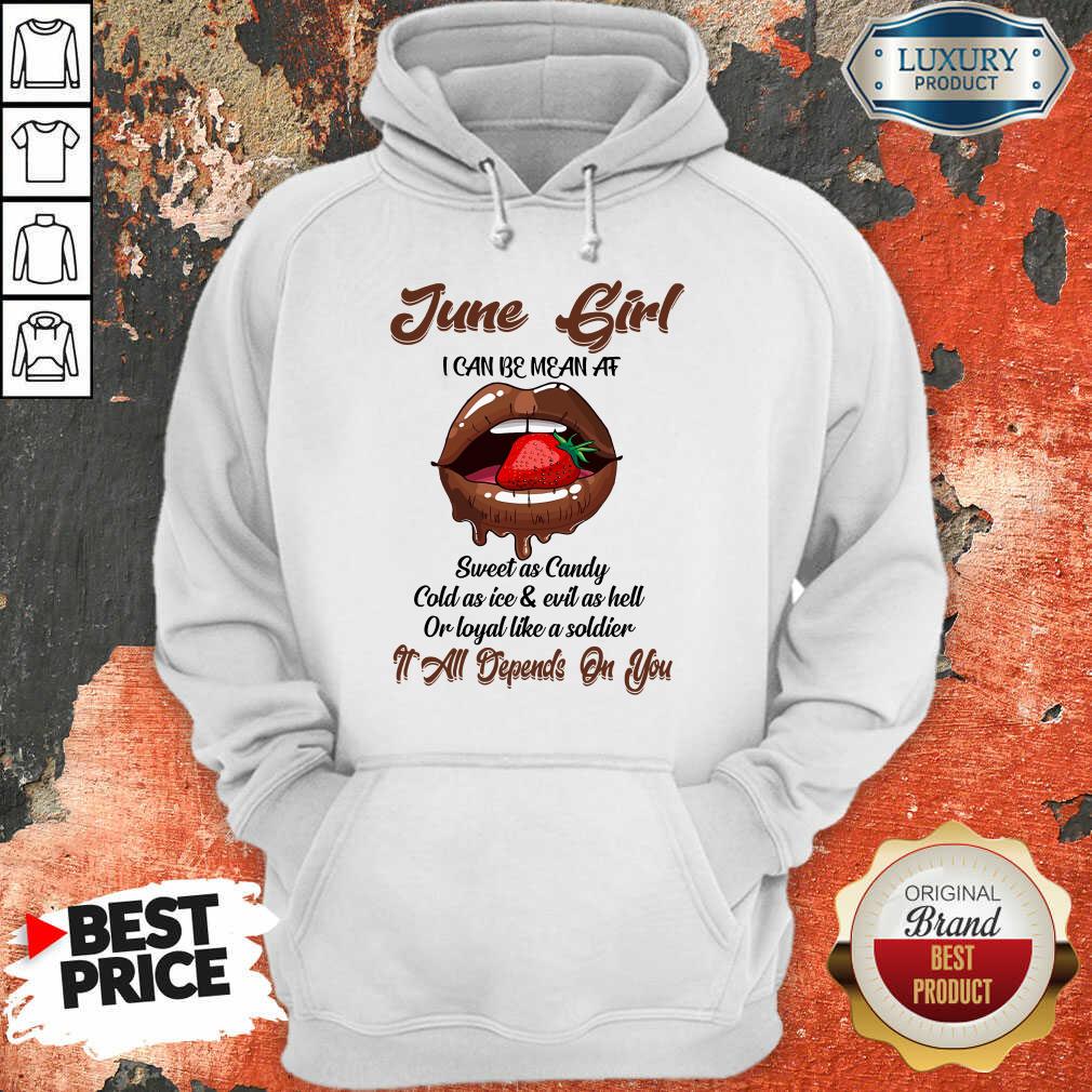 Lips Strawberry June Girl All Depend On You Shirt - Image 4