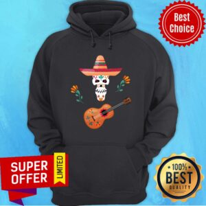 Alternative view of Guitar Day Of Dead Dia De Muertos Sugar Skull Shirt