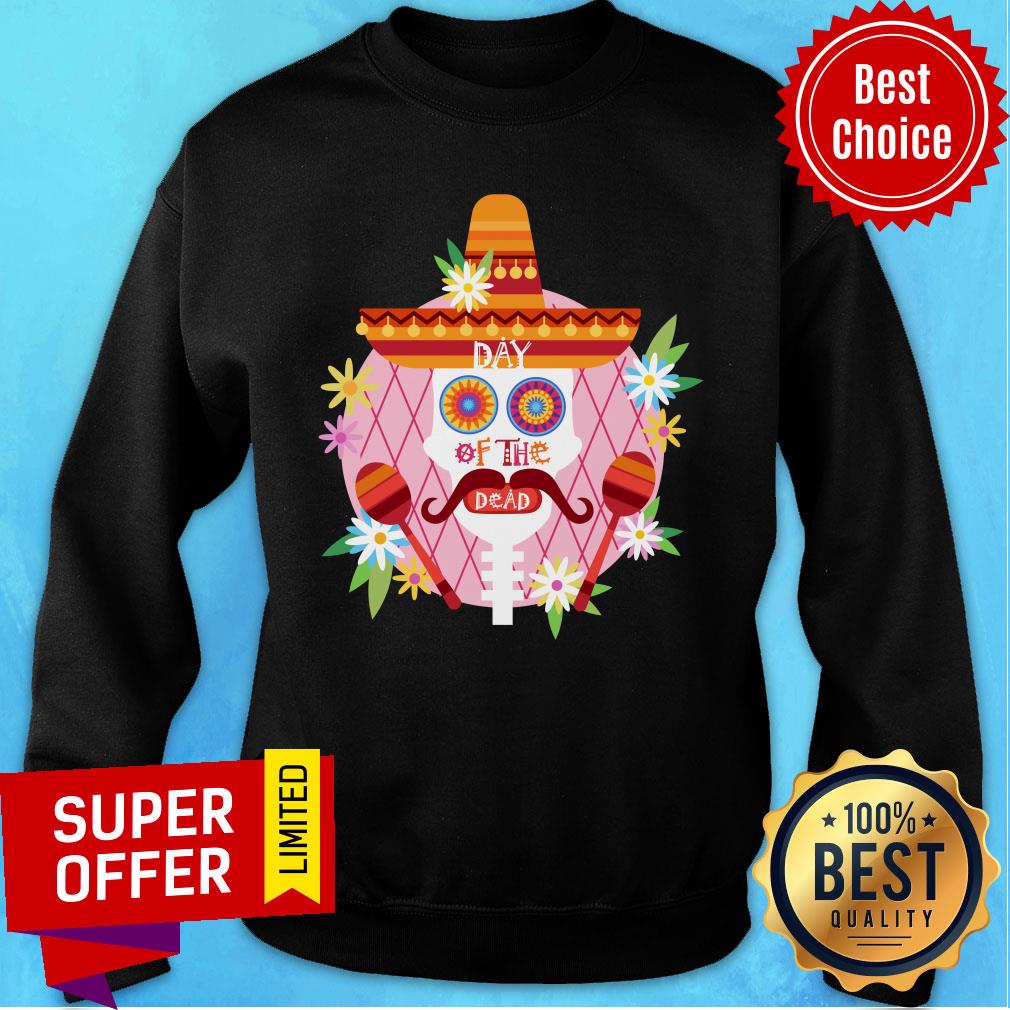 Mexican Holiday Day Of The Dead Sugar Skull Shirt - Image 5