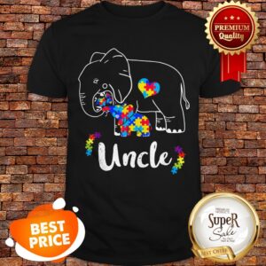 Nice Autism Awareness Support Uncle Elephant Gift Shirt